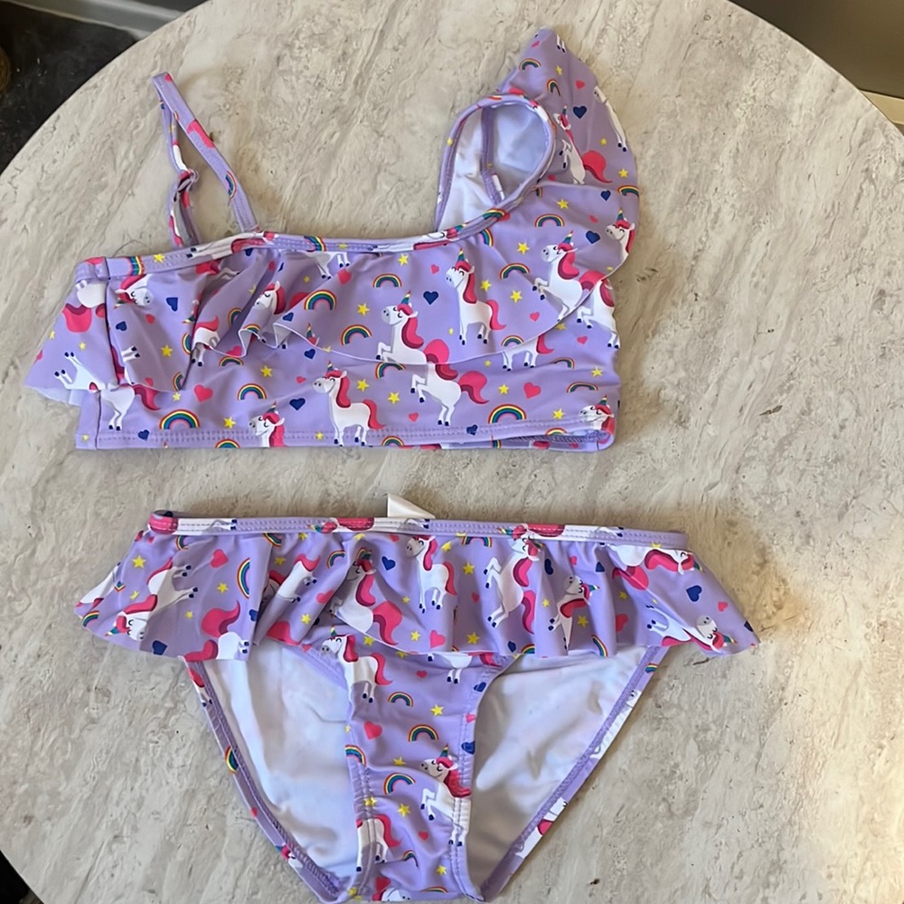 2 Piece Purple Unicorn Print